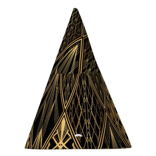 Art Deco Zwart Goud Elegantie Feesthoedjes (Rechts)