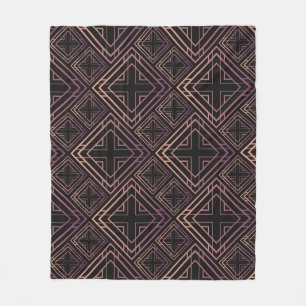 Art Deco Zwart-Goud Elegantie Fleece Deken