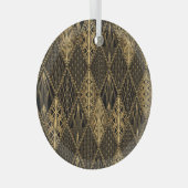 Art Deco Zwart Goud Elegantie Glas Ornament (Voorkant Rechts)