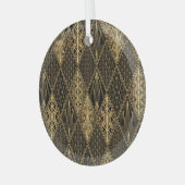 Art Deco Zwart Goud Elegantie Glas Ornament (Voorkant links)