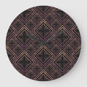 Art Deco Zwart-Goud Elegantie Grote Klok