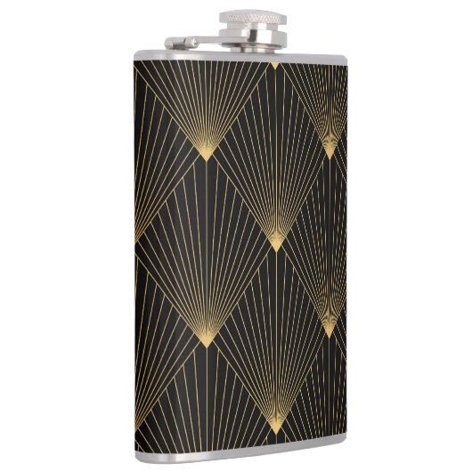 Art Deco: zwart goud elegantie. Heupfles (Rechts)