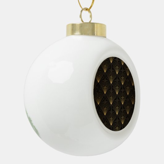 Art Deco: zwart goud elegantie. Keramische Bal Ornament (Links)