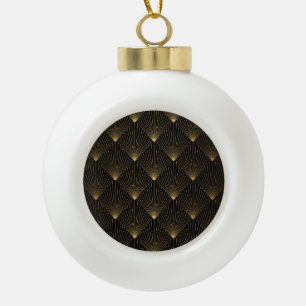 Art Deco: zwart goud elegantie. Keramische Bal Ornament