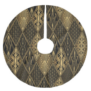 Art Deco Zwart Goud Elegantie Kerstboom Rok