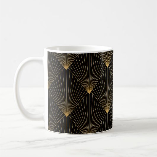 Art Deco: zwart goud elegantie. Koffiemok (Links)