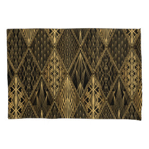 Art Deco Zwart Goud Elegantie Kussensloop