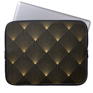 Art Deco: zwart goud elegantie. Laptop Sleeve