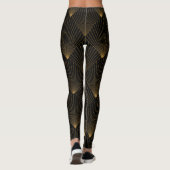 Art Deco: zwart goud elegantie. Leggings (Achterkant)