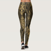 Art Deco Zwart Goud Elegantie Leggings (Achterkant)