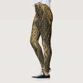 Art Deco Zwart Goud Elegantie Leggings (Links)