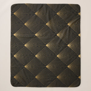 Art Deco: zwart goud elegantie. Sherpa Deken