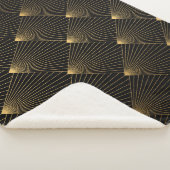 Art Deco: zwart goud elegantie. Sherpa Deken (3/4)