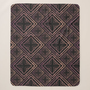 Art Deco Zwart-Goud Elegantie Sherpa Deken