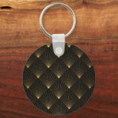 Art Deco: zwart goud elegantie. Sleutelhanger (Achterkant)