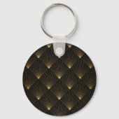 Art Deco: zwart goud elegantie. Sleutelhanger (Achterkant)