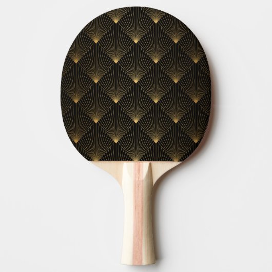 Art Deco: zwart goud elegantie. Tafeltennisbatje (Voorkant)