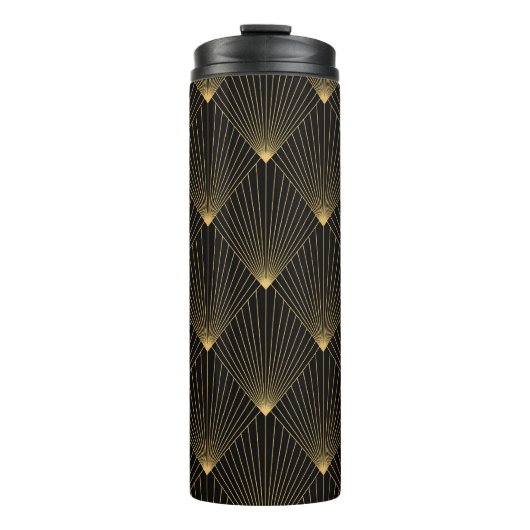 Art Deco: zwart goud elegantie. Thermosbeker (Voorkant)
