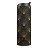 Art Deco: zwart goud elegantie. Thermosbeker (Gedraaid links)