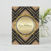 Art Deco Zwart Goud Geometrie Wedding Special Even Kaart (Staand voorkant)