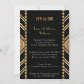 Art Deco Zwart Goud Geometrie Wedding Special Even Kaart (Achterkant)