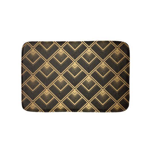 Art Deco zwart goud: geometrisch Badmat (Voorkant)