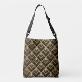 Art Deco zwart goud: geometrisch Crossbody Tas (Achterkant)