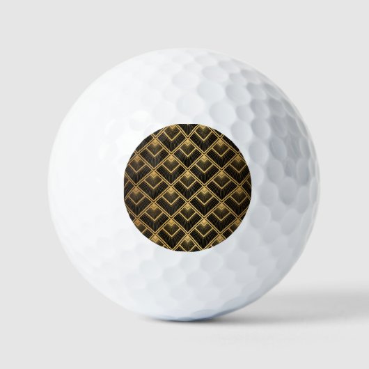 Art Deco zwart goud: geometrisch Golfballen (Voorkant)