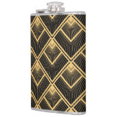 Art Deco zwart goud: geometrisch Heupfles (Links)