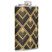 Art Deco zwart goud: geometrisch Heupfles (Rechts)