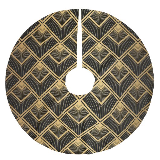 Art Deco zwart goud: geometrisch Kerstboom Rok (Voorkant)