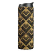 Art Deco zwart goud: geometrisch Thermosbeker (Gedraaid links)