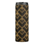 Art Deco zwart goud: geometrisch Thermosbeker (Achterkant)