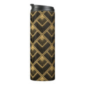 Art Deco zwart goud: geometrisch Thermosbeker (Geroteerd rechts)