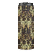 Art deco: zwart-goud geometrisch. thermosbeker (Achterkant)