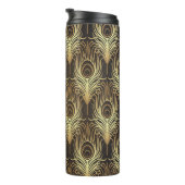 Art deco: zwart-goud geometrisch. thermosbeker (Geroteerd rechts)