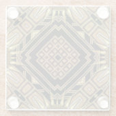 Art Deco Zwart Goud Geometrische Stijlvolle Glam P Glazen Onderzetter (Achterkant)