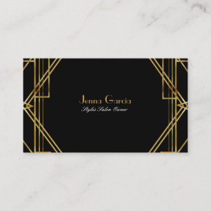 Art Deco Zwart & Goud Glamour Chic Visitekaartje