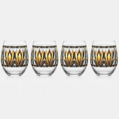 Art Deco Zwart Goud Glas in lood (Links)