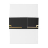 Art Deco Zwart & Goud Grote Gatsby Bruiloft Retro Uitnodigingen Wikkel (Achterkant Voorbeeld)