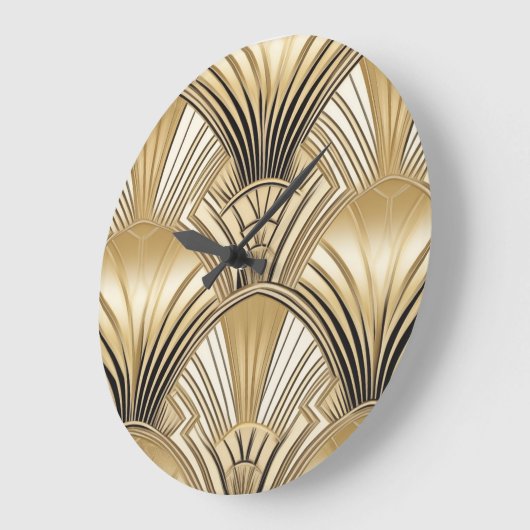 Art deco zwart goud grote klok (Hoek)