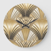 Art deco zwart goud grote klok (Voorkant)