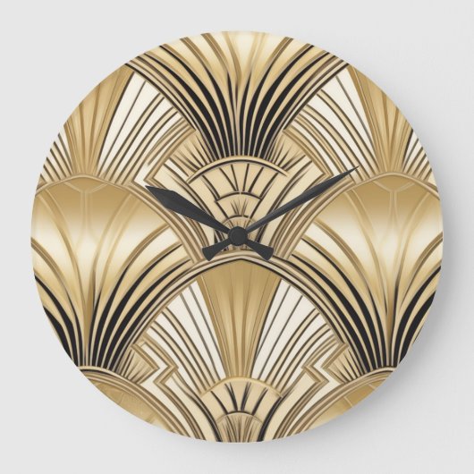 Art deco zwart goud grote klok (Voorkant)