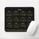 Art Deco Zwart Goud Jaarkalender 2026 Muismat (Met muis)
