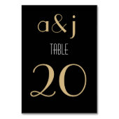 Art Deco Zwart Goud | Kaarten voor tabelnummer (Voorkant)