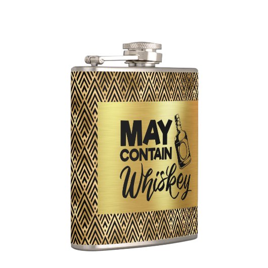 Art Deco Zwart & Goud - Kan Whiskey bevatten Heupfles (Rechts)