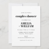  Art Deco Zwart Goud Moderne Koppels Douche Kaart (Voorkant)