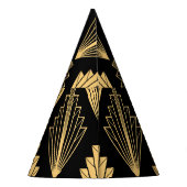 Art Deco Zwart Goud: Naadloos Feesthoedjes (Achterkant)