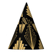 Art Deco Zwart Goud: Naadloos Feesthoedjes (Links)