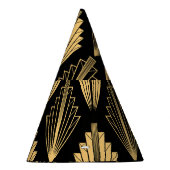 Art Deco Zwart Goud: Naadloos Feesthoedjes (Rechts)